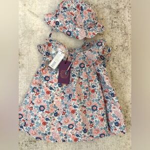 Jacadi Infant Dress and Matching hat